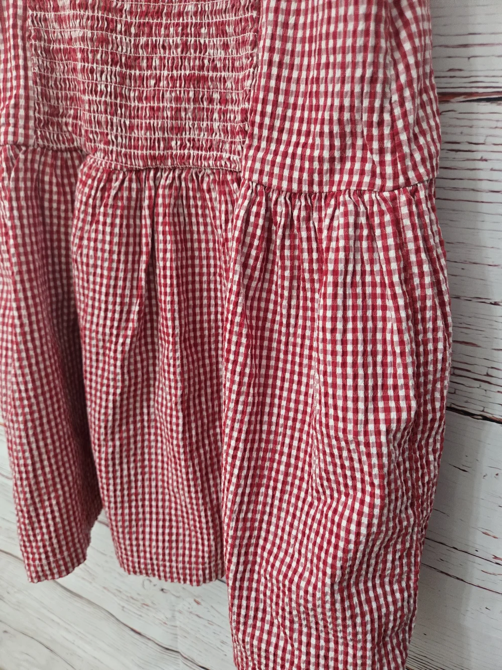NWT Gap Kids Girls Red Gingham Ruffle Dress Size XL 12